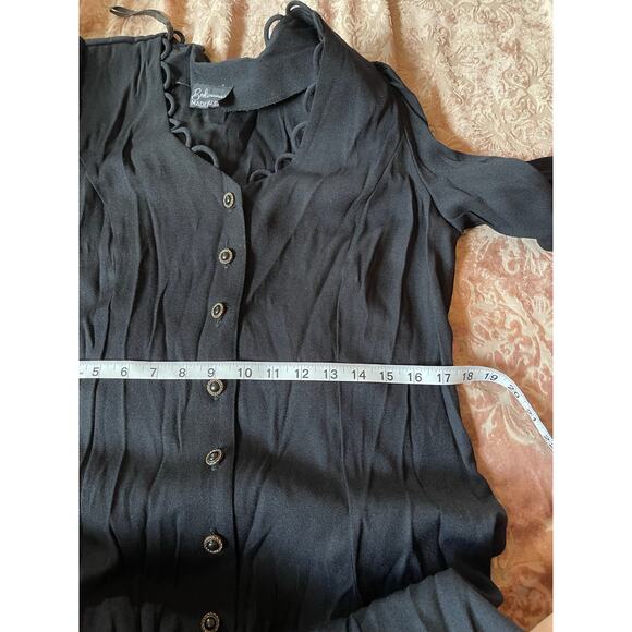 Vintage Wednesday goth grunge long sleeve midi dress size medium - Picture 8 of 8